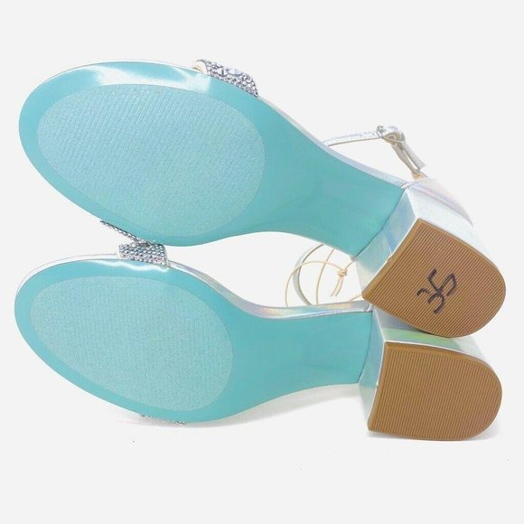 Betsey Johnson Sandals Skyla Ankle Strap Holograph - Picture 9 of 10